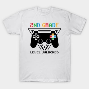 2nd Grade Level Unlocked First Day of School Video Gamer T-Shirt